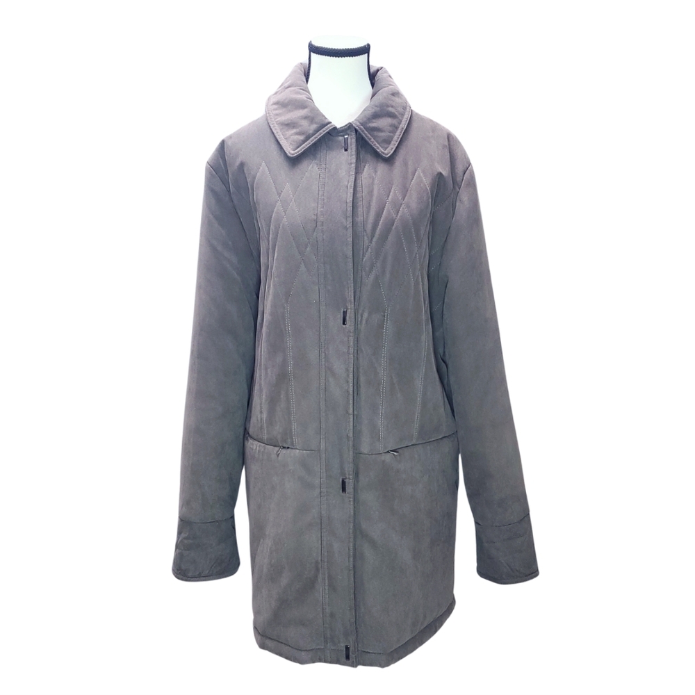 Vintage Luba Medium Soft Brown Faux Suede Barn Jacket / Coat with Deep Pockets